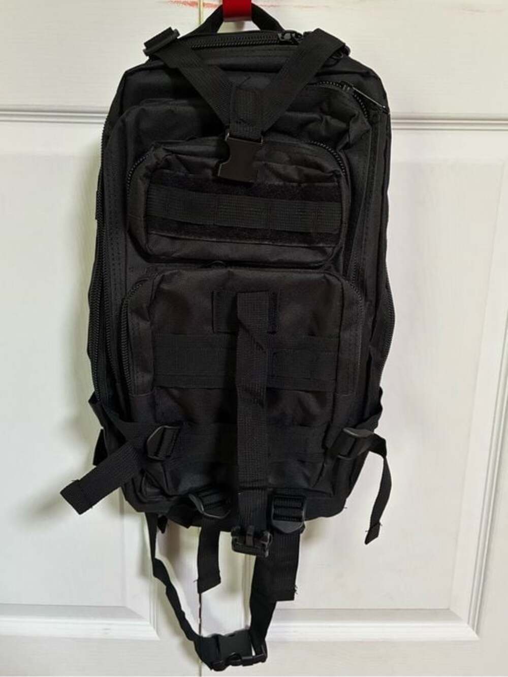 Black Tactical Backpack -MOLLE Assault Pack- EDC Bug Out Hiking Utility Bag